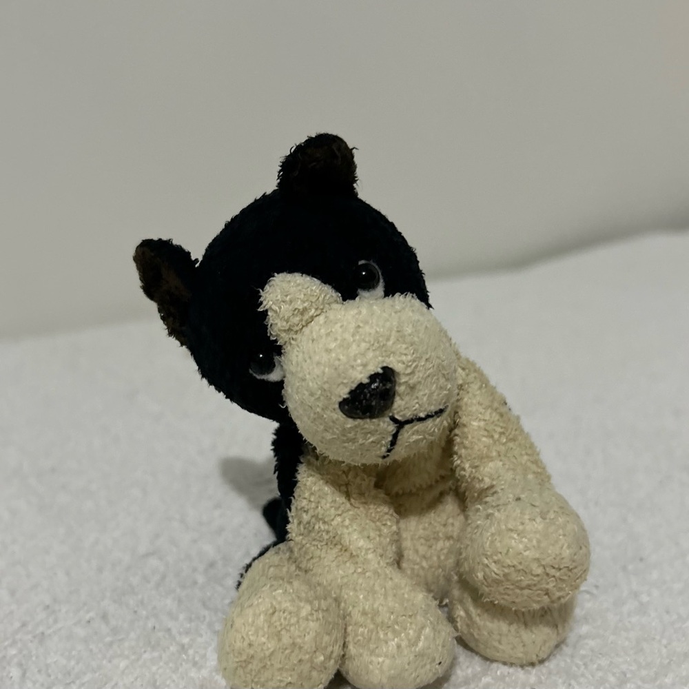 Russ Black and Cream Stuffed Dog